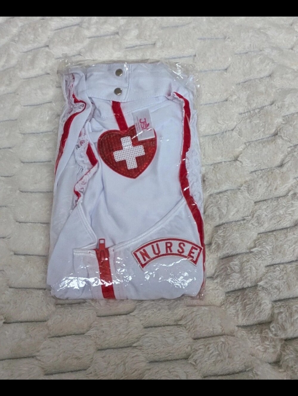 White & Red Women's Nurse Halloween Costume Bodysuit